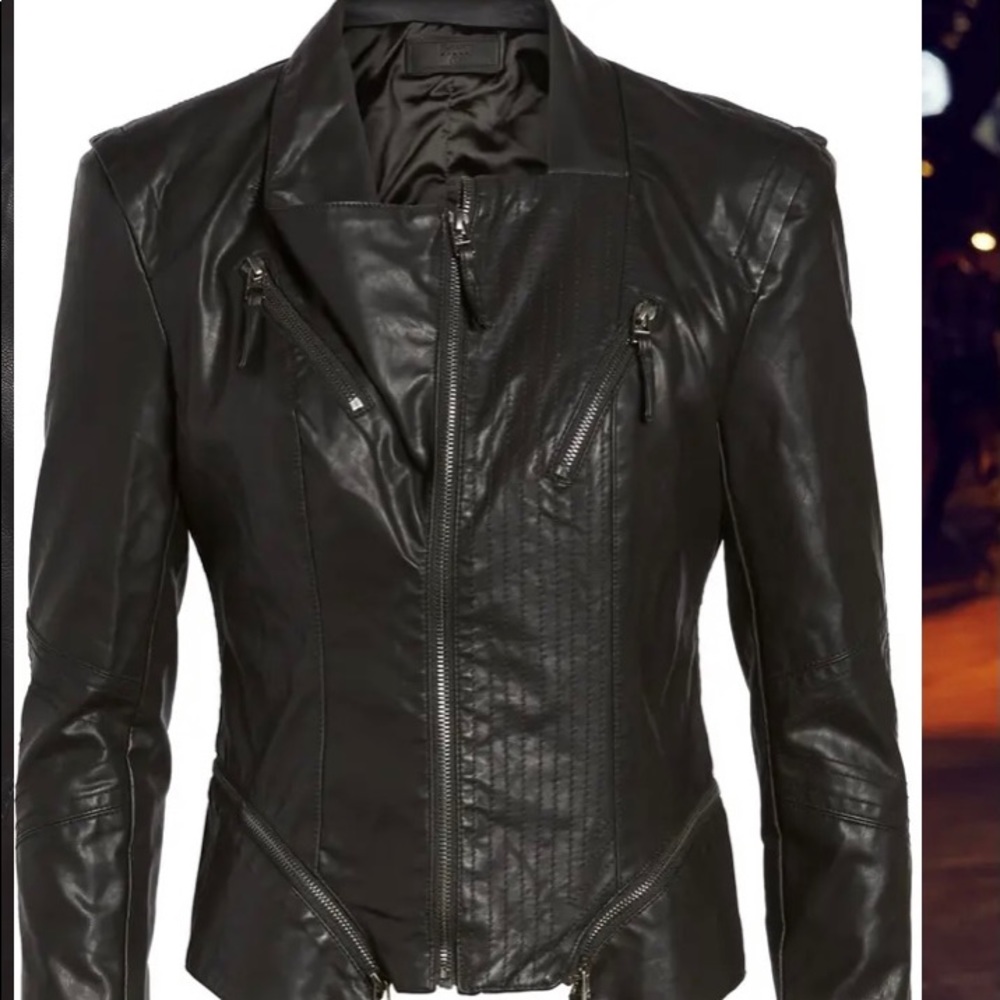 Faux Leather Jacket BLANKNYC large